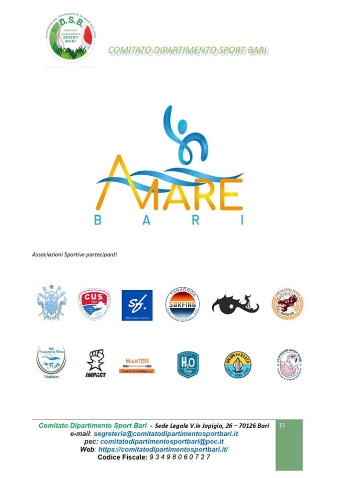 Una settimana dedicata agli sport acquatici con 'Amare Bari'